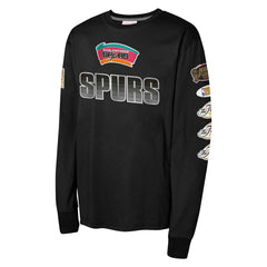San Antonio Spurs Youth Hardwood Classics All Over Long Sleeve T-Shirt - Black cheap