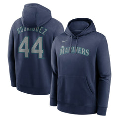 Julio Rodríguez Seattle Mariners Player Name & Number Club Fleece Pullover Hoodie Navy