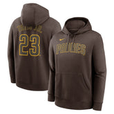 Fernando Tatis Jr. San Diego Padres Player Name & Number Club Fleece Pullover Hoodie Brown