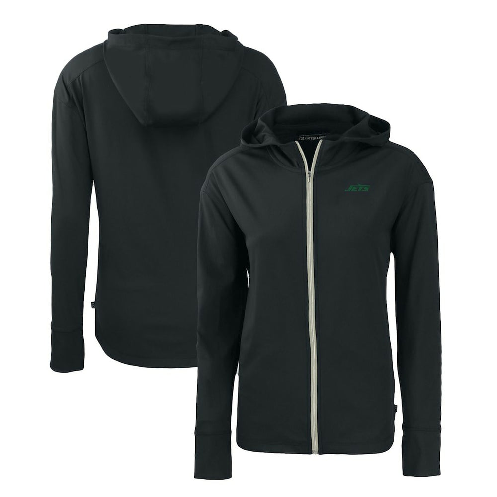 New York Jets Cutter & Buck Women's Primary Logo Daybreak Eco Recycled Full-Zip Hoodie Jacket - Black cheap