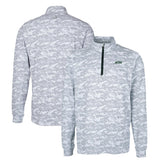 New York Jets Cutter & Buck Primary Logo Traverse Stretch Camo Print Eco Quarter-Zip Top - Gray for sale