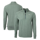 New York Jets Cutter & Buck Primary Logo Adapt Eco Knit Quarter-Zip Top - Heather Green cheap