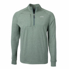 New York Jets Cutter & Buck Primary Logo Adapt Eco Knit Quarter-Zip Top - Heather Green cheap