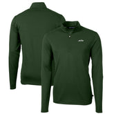 New York Jets Cutter & Buck Primary Logo Virtue Eco Pique Recycled Quarter-Zip Pullover Top - Hunter Green outlet