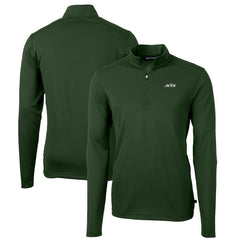 New York Jets Cutter & Buck Primary Logo Virtue Eco Pique Recycled Quarter-Zip Pullover Top - Hunter Green outlet