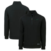 New York Jets Cutter & Buck Primary Logo Roam Eco Recycled Quarter-Zip Pullover Top - Black sale