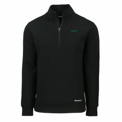 New York Jets Cutter & Buck Primary Logo Roam Eco Recycled Quarter-Zip Pullover Top - Black sale