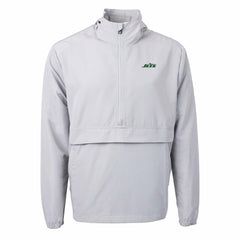 New York Jets Cutter & Buck Primary Logo Charter Eco Recycled Half-Zip Anorak Jacket - Gray on sale