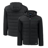 New York Jets Cutter & Buck Primary Logo Evoke Hybrid Eco Softshell Recycled Full-Zip Hooded Jacket - Black outlet