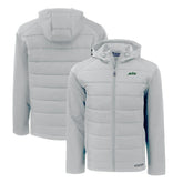New York Jets Cutter & Buck Primary Logo Evoke Hybrid Eco Softshell Recycled Full-Zip Hooded Jacket - Gray sale