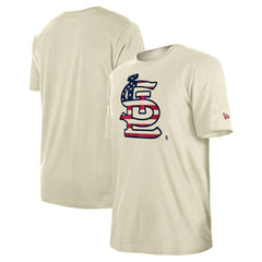 St. Louis Cardinals Americana Flag Fill T-Shirt Cream