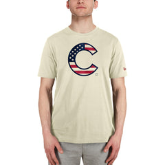 Chicago Cubs Americana Flag Fill T-Shirt Cream