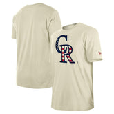 Colorado Rockies Americana Flag Fill T-Shirt Cream