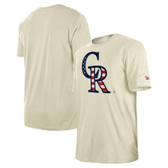 Colorado Rockies Americana Flag Fill T-Shirt Cream