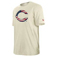 Cincinnati Reds Americana Flag Fill T-Shirt Cream