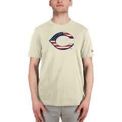 Cincinnati Reds Americana Flag Fill T-Shirt Cream