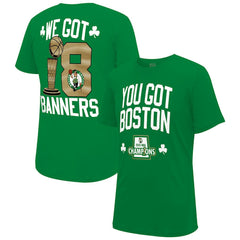 Boston Celtics Stadium Essentials 2024 NBA Finals Champions 18 Banners T-Shirt - Kelly Green discount