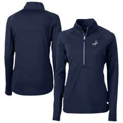 Los Angeles Dodgers Cutter & Buck Women's Adapt Eco Knit Stretch Recycled Half-Zip DryTec Top Navy