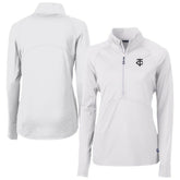 Minnesota Twins Cutter & Buck Women's Adapt Eco Knit Stretch Recycled Half-Zip DryTec Top White