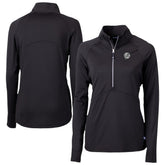New York Yankees Cutter & Buck Women's Adapt Eco Knit Stretch Recycled Half-Zip DryTec Top Black