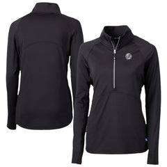 New York Yankees Cutter & Buck Women's Adapt Eco Knit Stretch Recycled Half-Zip DryTec Top Black