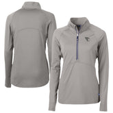 Cleveland Guardians Cutter & Buck Women's Adapt Eco Knit Stretch Recycled Half-Zip DryTec Top Gray