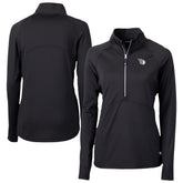 Cleveland Guardians Cutter & Buck Women's Adapt Eco Knit Stretch Recycled Half-Zip DryTec Top Black