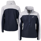 Los Angeles Dodgers Cutter & Buck Women's Charter Eco Recycled Half-Zip Anorak Jacket Navy/Gray