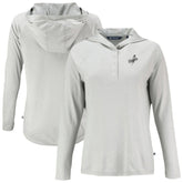 Los Angeles Dodgers Cutter & Buck Women's Coastline Epic Comfort Eco Recycled Raglan Long Sleeve Hoodie T-Shirt Gray