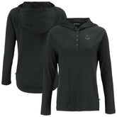 Boston Red Sox Cutter & Buck Women's Coastline Epic Comfort Eco Recycled Raglan Long Sleeve Hoodie T-Shirt Black