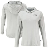 Atlanta Braves Cutter & Buck Women's Coastline Epic Comfort Eco Recycled Raglan Long Sleeve Hoodie T-Shirt Gray