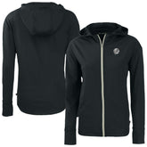 New York Yankees Cutter & Buck Women's Daybreak Eco Recycled Full-Zip Hoodie Black