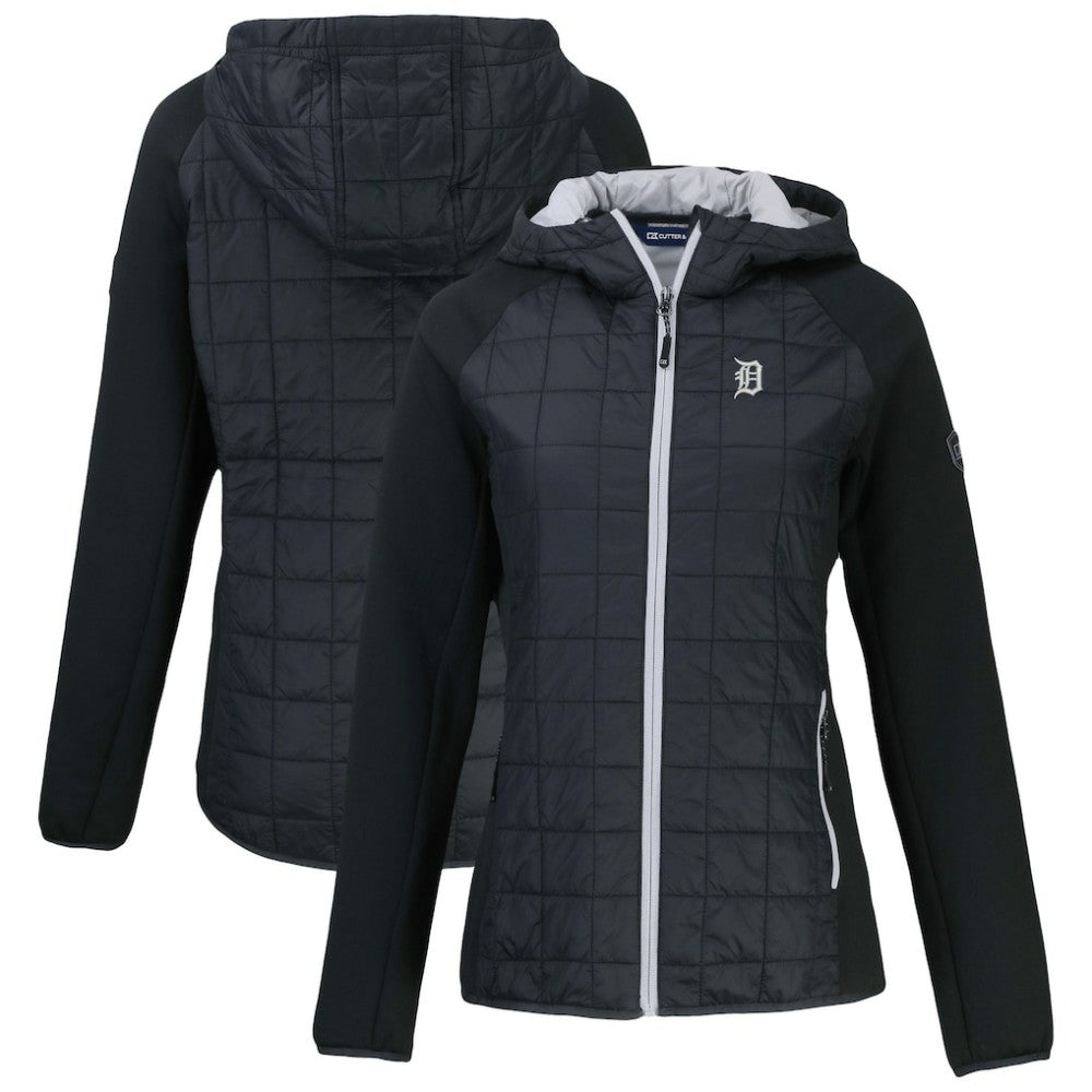 Detroit Tigers Cutter & Buck Women's Rainier Primaloft Eco Full-Zip Hybrid Jacket Black