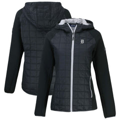 Detroit Tigers Cutter & Buck Women's Rainier Primaloft Eco Full-Zip Hybrid Jacket Black