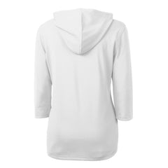 Detroit Tigers Cutter & Buck Women's Virtue Eco Pique Half-Zip 3/4 Sleeve Pullover Hoodie White