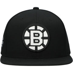 Boston Bruins Mitchell & Ness Team Snapback Hat - Black Hats