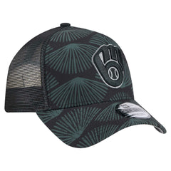 Milwaukee Brewers 9FORTY A-Frame Trucker Adjustable Hat Black