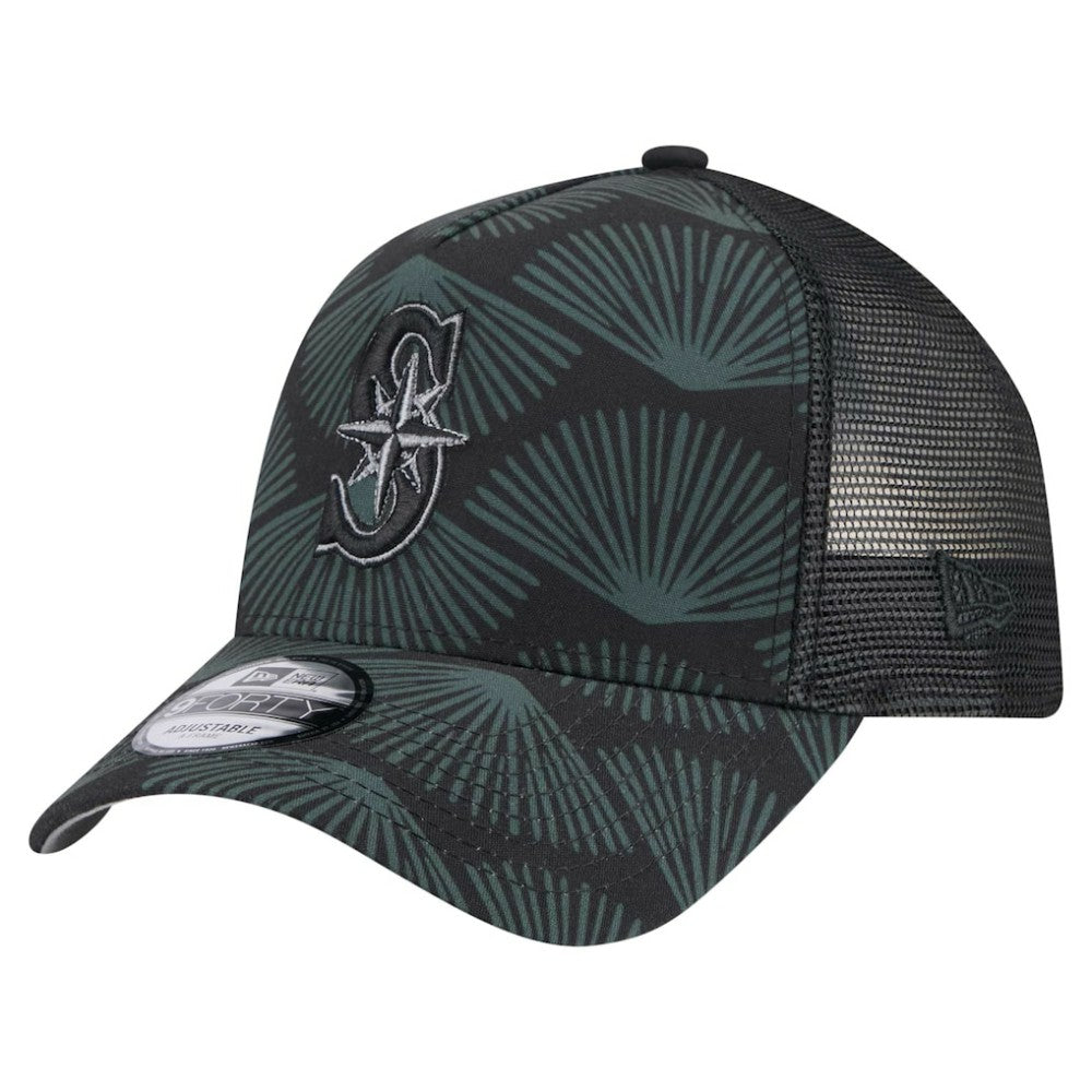 Seattle Mariners 9FORTY A-Frame Trucker Adjustable Hat Black
