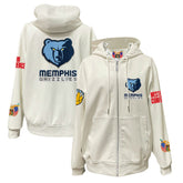 Memphis Grizzlies Jeff Hamilton Vegan Leather Full-Zip Hoodie - White sale