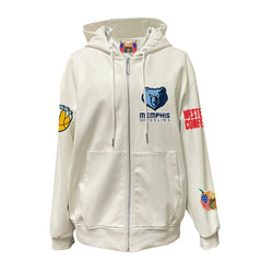 Memphis Grizzlies Jeff Hamilton Vegan Leather Full-Zip Hoodie - White sale
