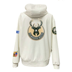 Milwaukee Bucks Jeff Hamilton Vegan Leather Full-Zip Hoodie - White for sale