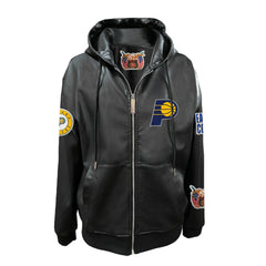 Indiana Pacers Jeff Hamilton Vegan Leather Full-Zip Hoodie - Black for sale