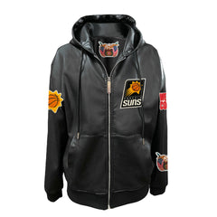 Phoenix Suns Jeff Hamilton Vegan Leather Full-Zip Hoodie - Black on sale