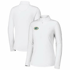 Green Bay Packers Women's Sport Playa Vista IslandZone Quarter-Zip Jacket - White on sale