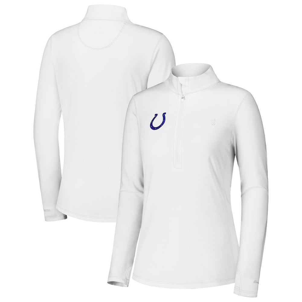 Indianapolis Colts Women's Sport Playa Vista IslandZone Quarter-Zip Jacket - White on sale