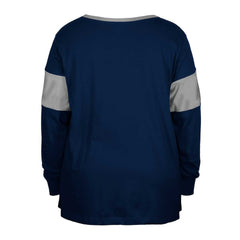 Dallas Cowboys New Era Women's Plus Size Lace-Up Notch Neck Long Sleeve T-Shirt - Navy discount