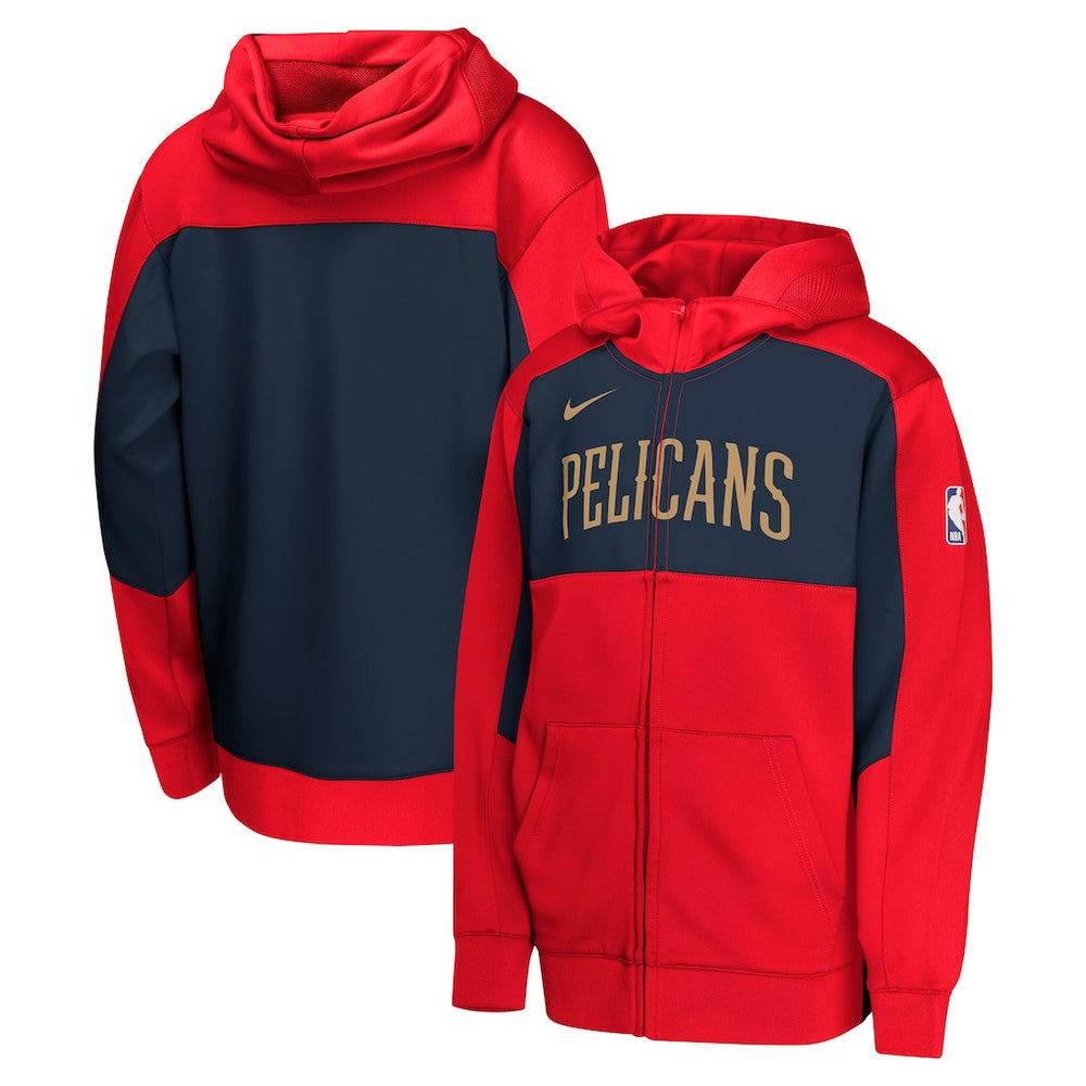 New Orleans Pelicans Youth Authentic On-Court Showtime Performance Full-Zip Hoodie - Red/Navy discount