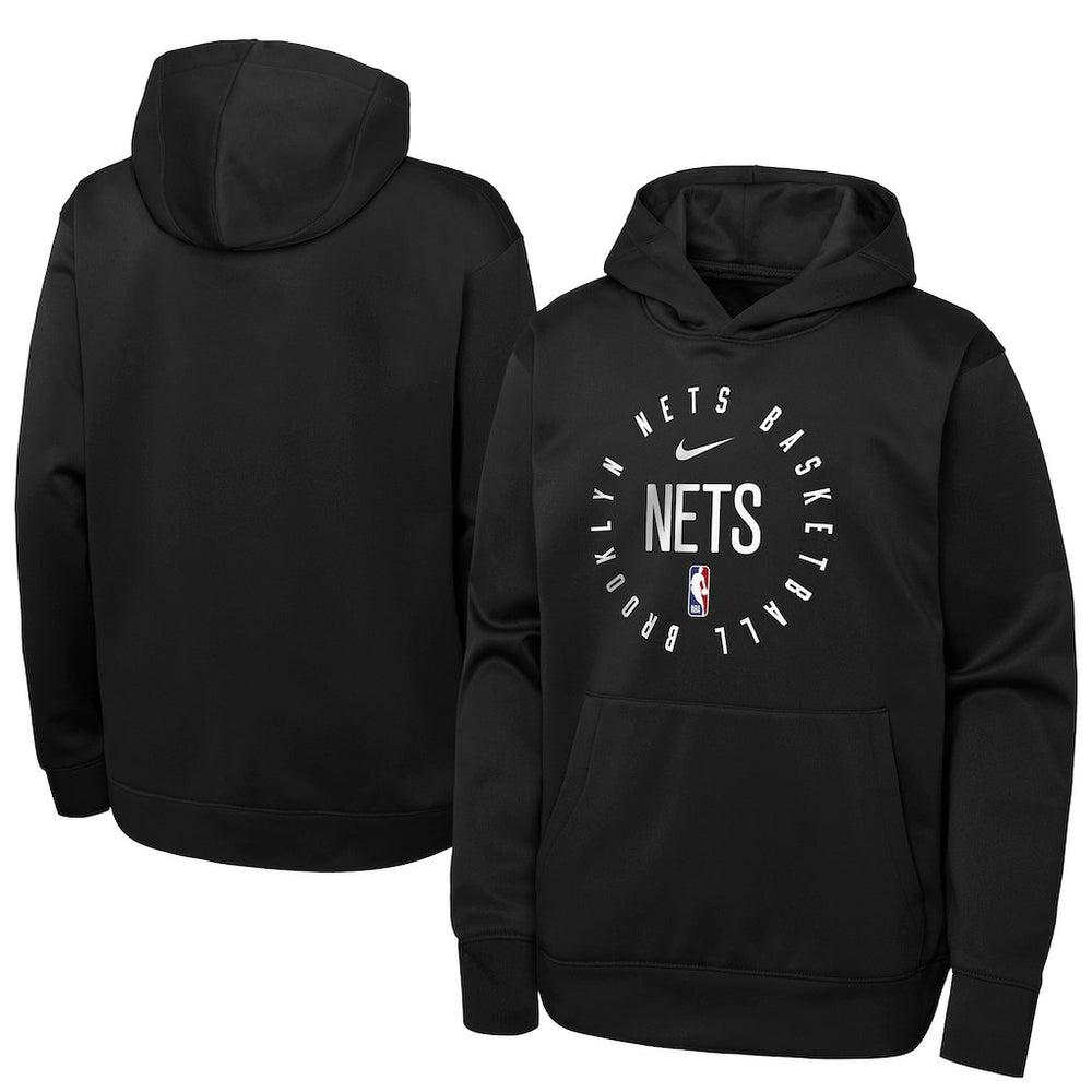 Brooklyn Nets Youth Performance Practice Spotlight Pullover Hoodie - Black cheap