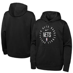 Brooklyn Nets Youth Performance Practice Spotlight Pullover Hoodie - Black cheap