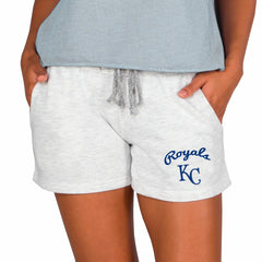 Kansas City Royals Concepts Sport Women's Mainstream French Terry Tri-Blend Shorts Ash
